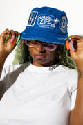 More Life CLT Custom Anime Bucket Hat Red – side view showing Goku patch and More Life Charlotte NC logo