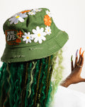 More Life CLT Custom TMNT Bucket Hat Purple – side view showing TMNT group patch on purple distressed base